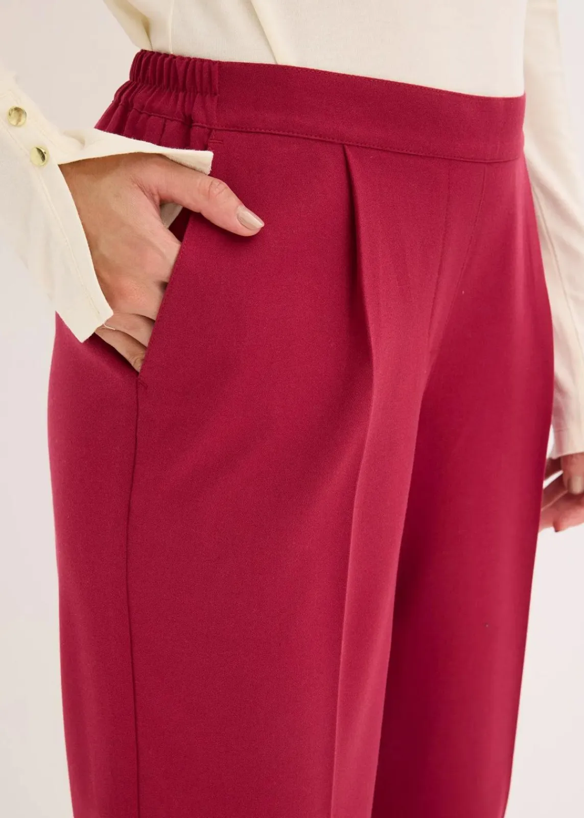 bonprix Hosen|Bekleidung·Kleider^Schlupfhose mit Bügelfalte dunkelrot