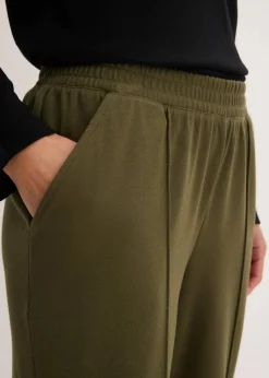 bonprix Bekleidung·Kleider|Hosen^Schlupfhose mit Biese dunkeloliv