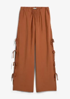 bonprix Hosen|Nachhaltigere Materialien^Schlupfhose mit Schleifen kastanienbraun
