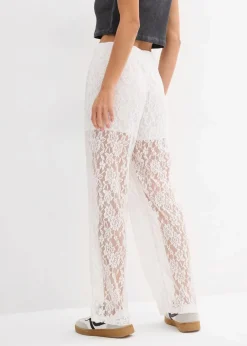 bonprix Hosen^Schlupfhose mit Spitze weiß
