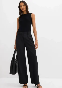bonprix Bekleidung·Kleider|Hosen^Schlupfhose mit Twill-Struktur schwarz