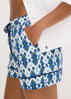 bonprix Bekleidung·Outdoorbekleidung|Bekleidung·Kleider^Schlupf-Shorts weiß/blau bedruckt