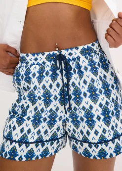 bonprix Bekleidung·Outdoorbekleidung|Bekleidung·Kleider^Schlupf-Shorts weiß/blau bedruckt