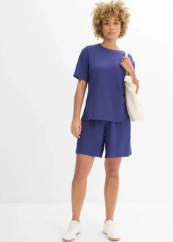 bonprix Hosen|Zweiteiler & Sets^Schlupf-Shorts aus Borkencrepe dunkelpazifik