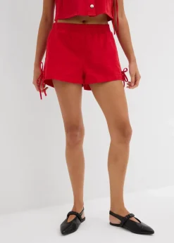 bonprix Nachhaltigere Materialien|Hosen^Schlupf-Shorts aus elastischem Baumwoll-Mix tomatenrot