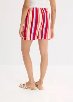 bonprix Bekleidung·Outdoorbekleidung|Bekleidung·Kleider^Schlupf-Shorts aus feiner Viskose mohnrot/helllachs/weiß gestreift