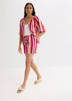 bonprix Bekleidung·Outdoorbekleidung|Bekleidung·Kleider^Schlupf-Shorts aus feiner Viskose mohnrot/helllachs/weiß gestreift