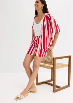 bonprix Bekleidung·Outdoorbekleidung|Bekleidung·Kleider^Schlupf-Shorts aus feiner Viskose mohnrot/helllachs/weiß gestreift