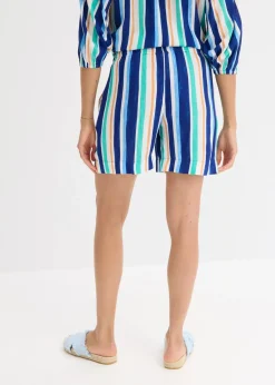 bonprix Nachhaltigere Materialien|Hosen^Schlupf-Shorts aus feiner Viskose arktikblau/hellblau/weiß gestreift
