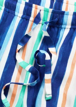 bonprix Nachhaltigere Materialien|Hosen^Schlupf-Shorts aus feiner Viskose arktikblau/hellblau/weiß gestreift