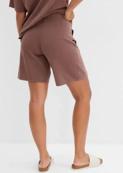 bonprix Hosen|Zweiteiler & Sets^Schlupf-Shorts aus Feinstrick matt braun