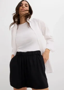 bonprix Bekleidung·Outdoorbekleidung|Bekleidung·Kleider^Schlupf-Shorts aus fließender Viskose schwarz