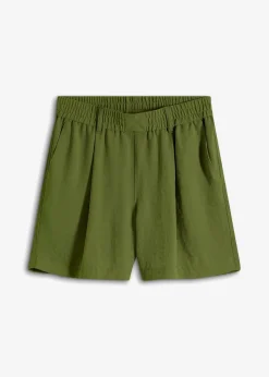 bonprix Bekleidung·Outdoorbekleidung|Bekleidung·Kleider^Schlupf-Shorts aus luftigem Crêpe dunkelmoos