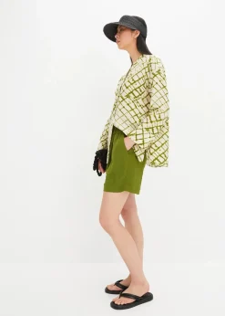 bonprix Bekleidung·Outdoorbekleidung|Bekleidung·Kleider^Schlupf-Shorts aus luftigem Crêpe dunkelmoos