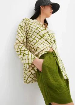 bonprix Bekleidung·Outdoorbekleidung|Bekleidung·Kleider^Schlupf-Shorts aus luftigem Crêpe dunkelmoos