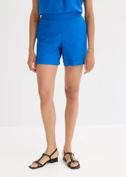 bonprix Hosen|Shorts^Schlupf-Shorts aus luftigem Leinen-Mix arktikblau