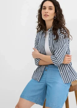 bonprix Bekleidung·Outdoorbekleidung|Bekleidung·Kleider^Schlupf-Shorts aus Lyocell hellblau denim