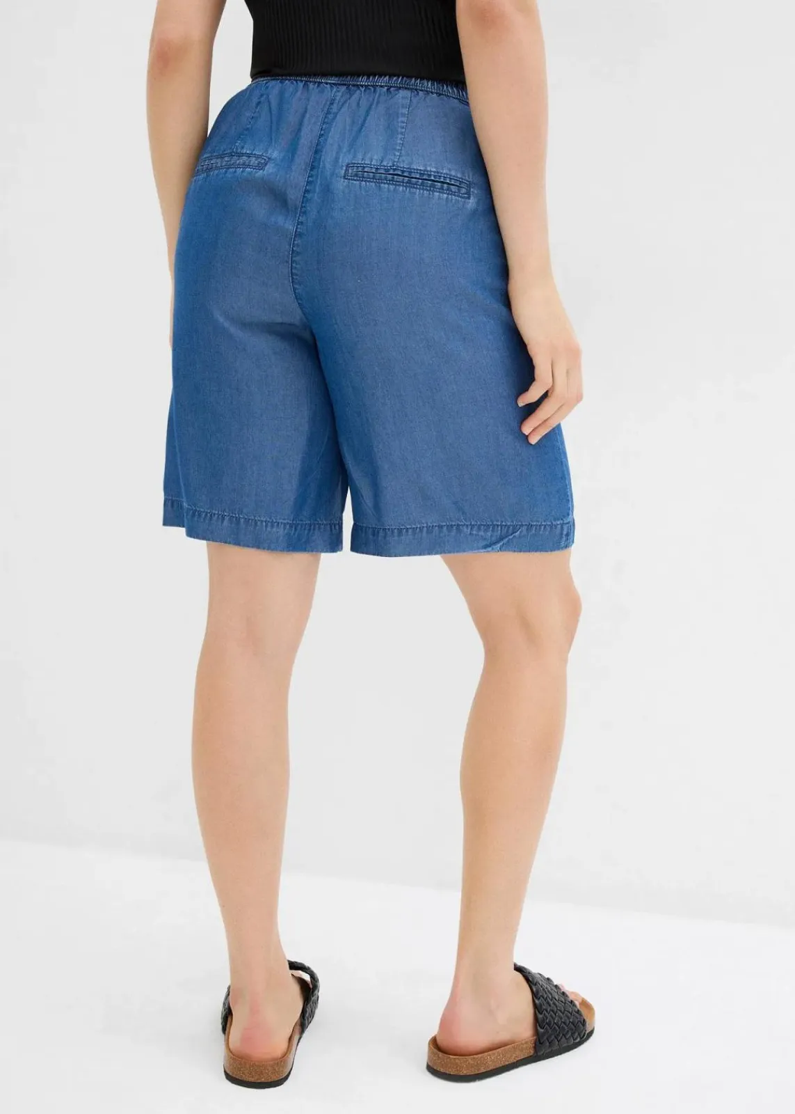 bonprix Hosen|Shorts^Schlupf-Shorts aus Lyocell blau denim