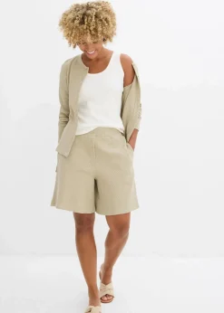 bonprix Hosen|Zweiteiler & Sets^Schlupf-Shorts aus reiner Baumwolle mattschilf