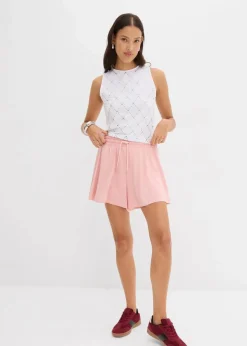 bonprix Bekleidung·Outdoorbekleidung|Bekleidung·Kleider^Schlupf-Shorts im Tennis-Look bonbonrosa