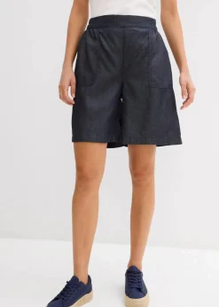 bonprix Bekleidung·Outdoorbekleidung|Bekleidung·Kleider^Schlupf-Shorts mit kühlendem Leinenanteil dunkelblau denim