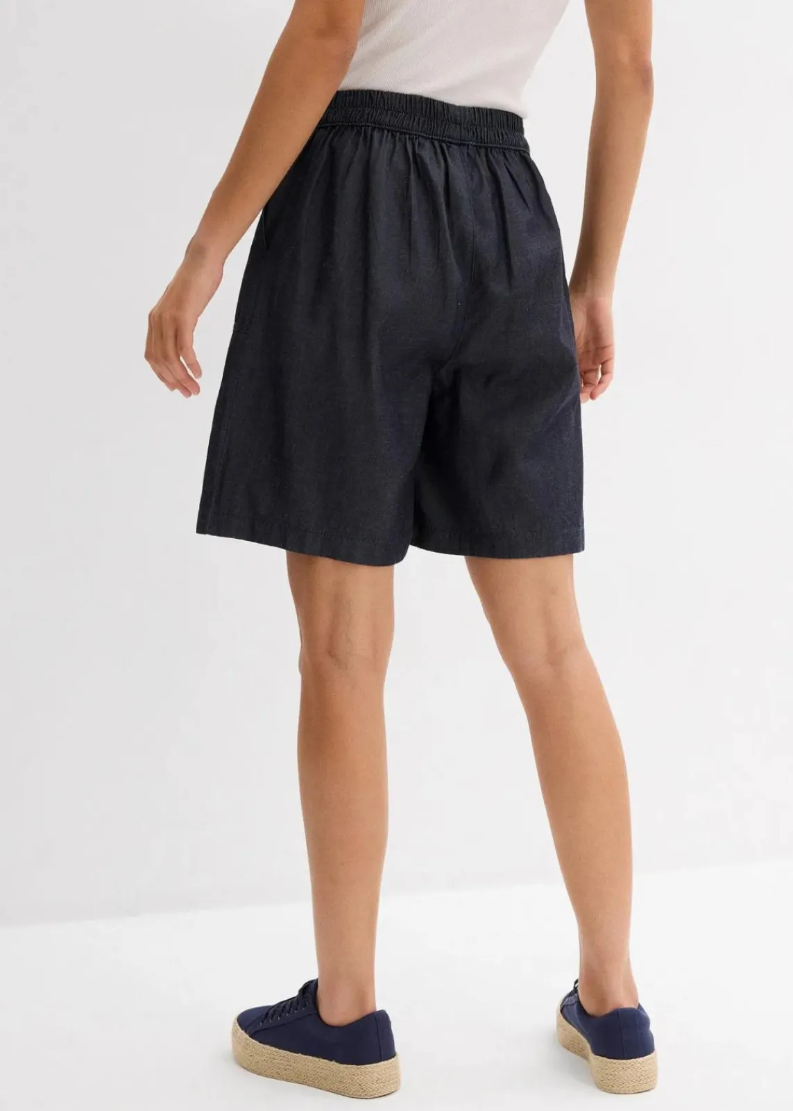 bonprix Bekleidung·Outdoorbekleidung|Bekleidung·Kleider^Schlupf-Shorts mit kühlendem Leinenanteil dunkelblau denim