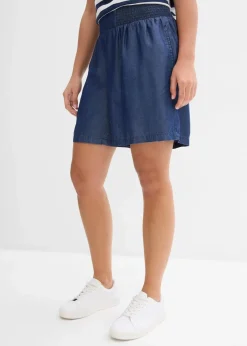bonprix Bekleidung·Outdoorbekleidung|Bekleidung·Kleider^Schlupf-Shorts mit Smockbund dunkelblau denim