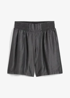 bonprix Shorts|Hosen^Schlupf-Shorts mit Smockbund schwarz