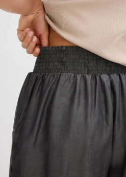 bonprix Shorts|Hosen^Schlupf-Shorts mit Smockbund schwarz