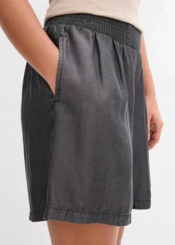 bonprix Shorts|Hosen^Schlupf-Shorts mit Smockbund schwarz