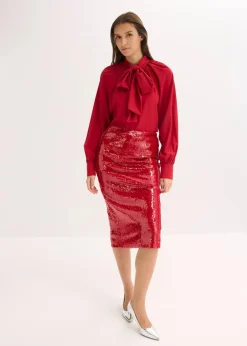 bonprix Bekleidung·Jacken & Mäntel|Nachhaltigere Materialien^Schluppenbluse chillirot