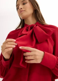 bonprix Bekleidung·Jacken & Mäntel|Nachhaltigere Materialien^Schluppenbluse chillirot