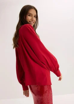 bonprix Bekleidung·Jacken & Mäntel|Nachhaltigere Materialien^Schluppenbluse chillirot