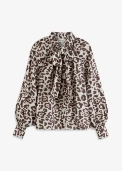 bonprix Blusen & Tuniken|Nachhaltigere Materialien^Schluppenbluse sand leo bedruckt