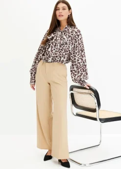 bonprix Blusen & Tuniken|Nachhaltigere Materialien^Schluppenbluse sand leo bedruckt