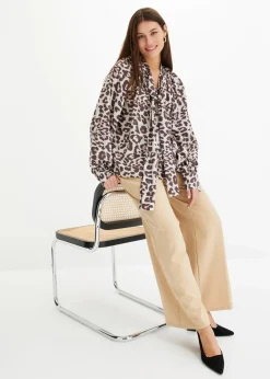bonprix Blusen & Tuniken|Nachhaltigere Materialien^Schluppenbluse sand leo bedruckt