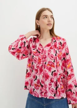 bonprix Bekleidung·Jacken & Mäntel|Blusen & Tuniken^Schluppenbluse aus Chiffon pink floral