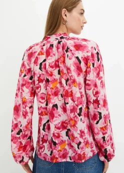 bonprix Bekleidung·Jacken & Mäntel|Blusen & Tuniken^Schluppenbluse aus Chiffon pink floral