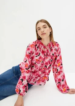 bonprix Bekleidung·Jacken & Mäntel|Blusen & Tuniken^Schluppenbluse aus Chiffon pink floral