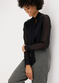 bonprix Shirts & Tops^Schluppenshirt mit Spitze schwarz