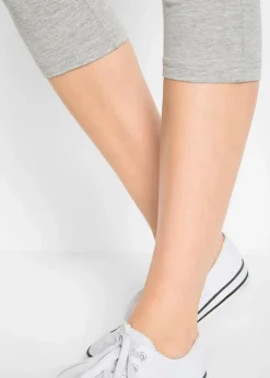 bonprix Hosen|Basics^Schmal geschnittene Capri-Leggings (2er Pack) hellgrau meliert+schwarz