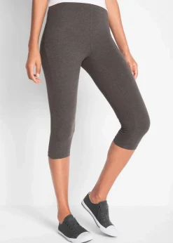 bonprix Bekleidung·Röcke|Bekleidung·Kleider^Schmal geschnittene Capri-Leggings (2er Pack) anthrazit meliert+schwarz