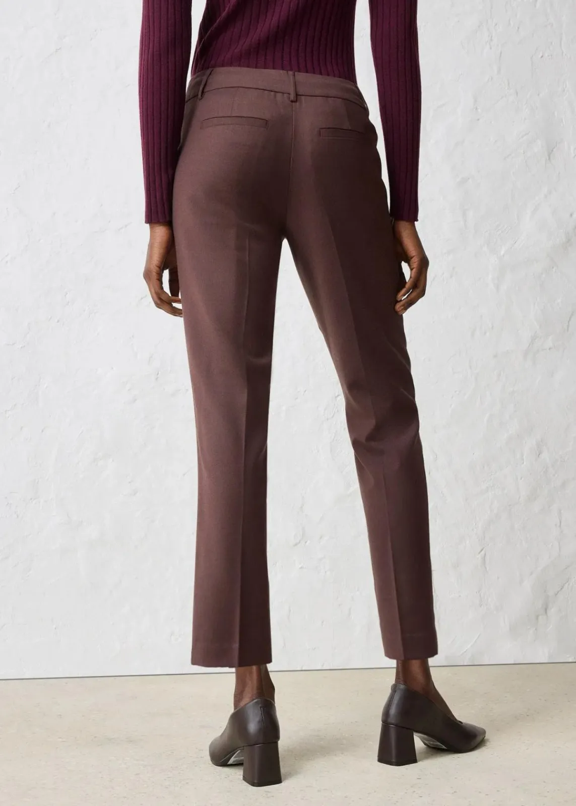 bonprix Bekleidung·Kleider|Hosen^Schmale Hose mit weichem Wollanteil dunkelbraun