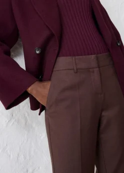 bonprix Bekleidung·Kleider|Hosen^Schmale Hose mit weichem Wollanteil dunkelbraun
