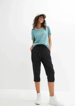 bonprix Bekleidung·Jumpsuits|Bekleidung·Sweat^Schnelltrocknende Funktionshose in Capri-Länge schwarz