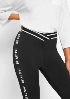bonprix Bekleidung·Sweat|Bekleidung·Kleider^Schnelltrocknende Leggings, 7/8 Länge schwarz bedruckt