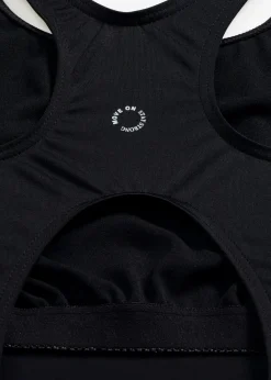 bonprix Nachhaltigere Materialien|Sport Bademode^Schnelltrocknender Sport-Badeanzug mit Racerback schwarz/brilliantblau