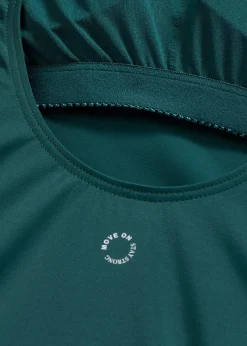 bonprix Nachhaltigere Materialien|Sport Bademode^Schnelltrocknender Sport-Badeanzug mit Racerback petrolgrün