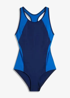 bonprix Nachhaltigere Materialien|Bademode·Badeanzüge^Schnelltrocknender Sport-Badeanzug mit Racerback marineblau/horizontblau