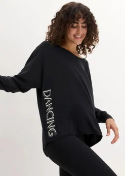 bonprix Bekleidung·Sweat|Sportbekleidung^Schnelltrocknendes Sport-Shirt mit Retro-Print schwarz bedruckt